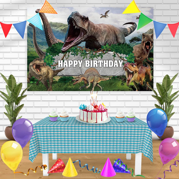 Dinosaurs Prehistoric Planet Trex GB Bn Birthday Banner Personalized Party Backdrop Decoration