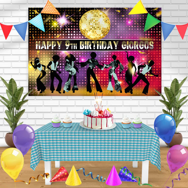 Disco Party 70s Retro Bn Birthday Banner Personalized Party Backdrop Decoration