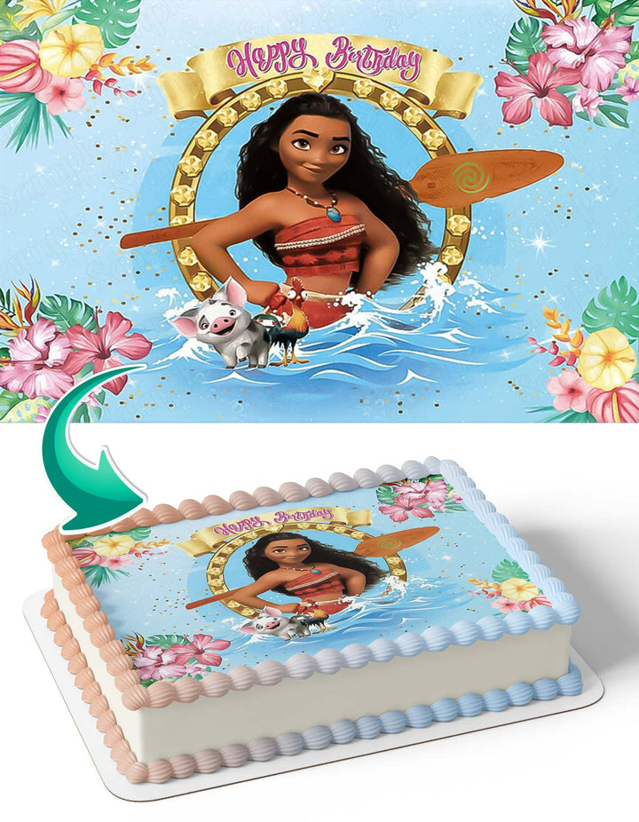 Disney Moana Blue Ocean Edible Cake Toppers