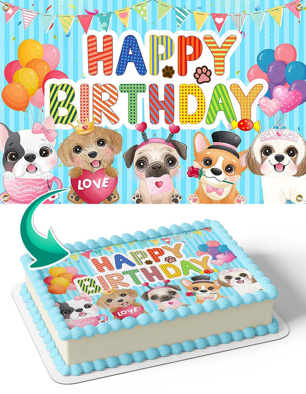 Dogs Duggy Pups Cute Edible Cake Toppers