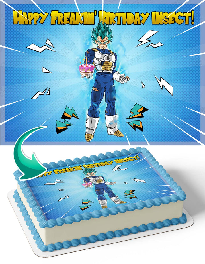 Dragon Ball Vegeta Freakin Birthday Insect Edible Cake Toppers