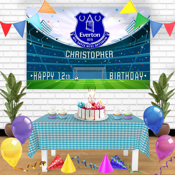 Everton FC Birthday Banner Personalized Party Backdrop Decoration