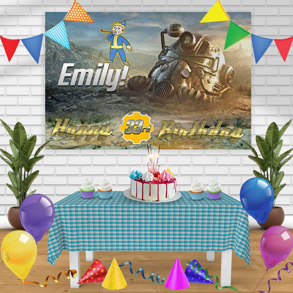 Fallout 76 Birthday Banner Personalized Party Backdrop Decoration