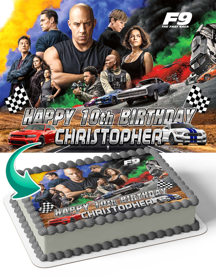 FastFurious 9 Edible Cake Toppers