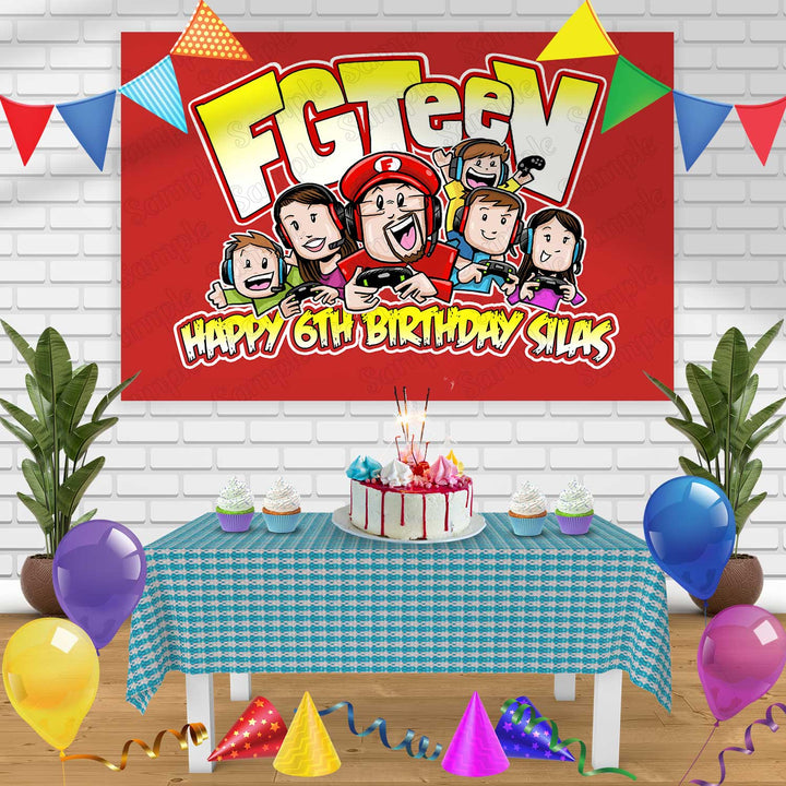 FGTeeV 1 Birthday Banner Personalized Party Backdrop Decoration