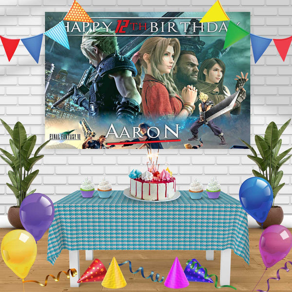 Final Fantasy VII Birthday Banner Personalized Party Backdrop Decoration