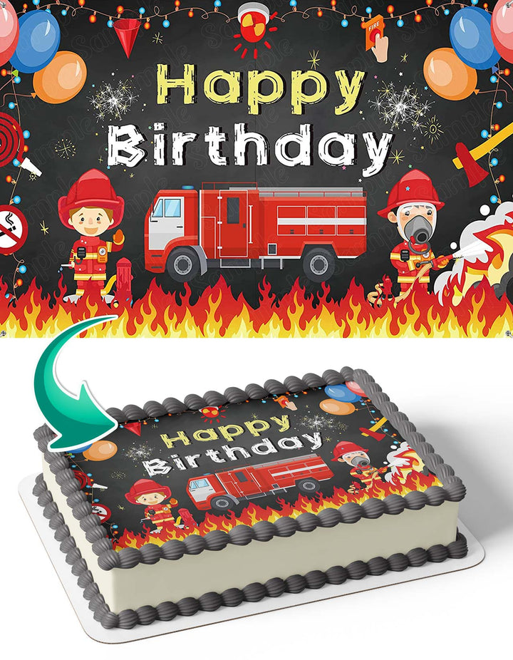 Firefighters Fire Rescue Kids Edible Cake Toppers