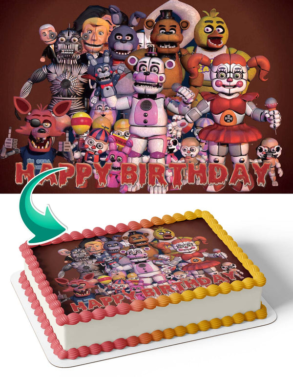 Five Nights at Freddys FNaF Edible Cake Toppers