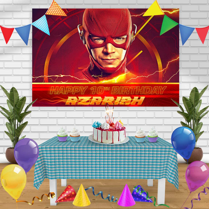 Flash Birthday Banner Personalized Party Backdrop Decoration