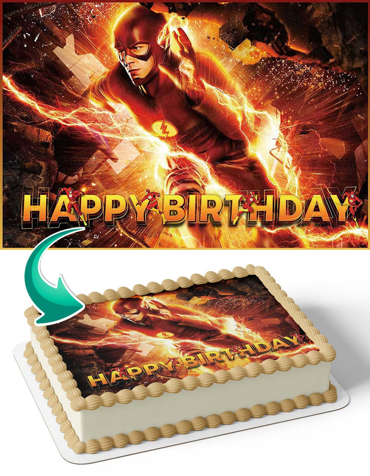 Flash Super Hero F Edible Cake Toppers