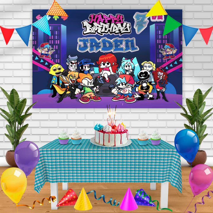 Friday Night Funkin Fr Birthday Banner Personalized Party Backdrop Decoration