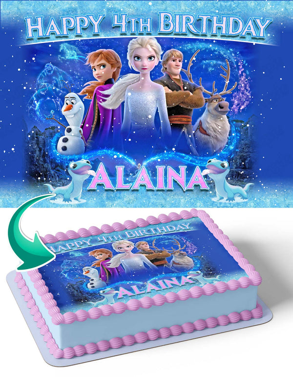 Frozen II Olaf Elsa Ana Edible Cake Toppers