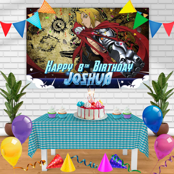 Fullmetal Alchemist Brotherhood Birthday Banner Personalized Party Backdrop Decoration