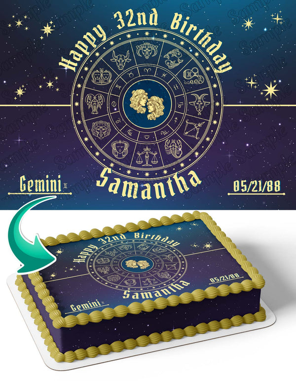 Gemini Horoscope Astrology Zodiac Edible Cake Toppers