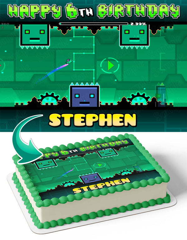 Geometry Dash Deadlock Edible Cake Toppers