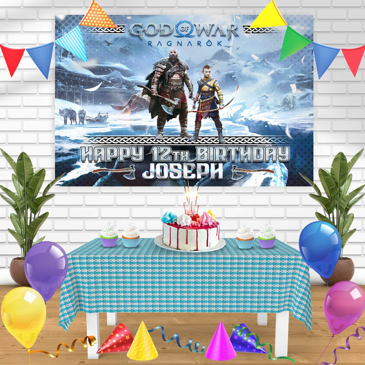 God of War Ragnarok Bn Birthday Banner Personalized Party Backdrop Decoration