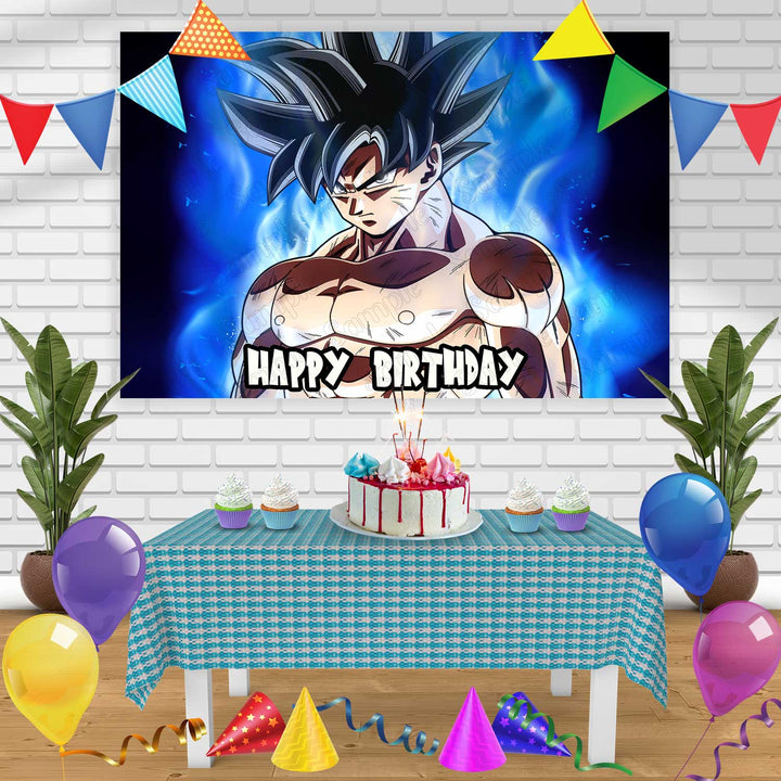 Goku Ultra Instinct Birthday Banner Personalized Party Backdrop Decoration