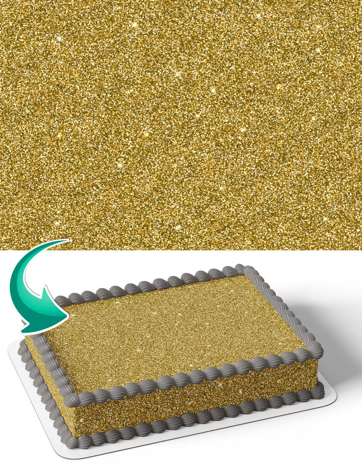 Gold Glitter Cake Wrap Edible Cake Toppers