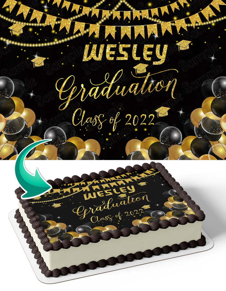 Graduation Class of 2022 2023 Edible Cake Toppers