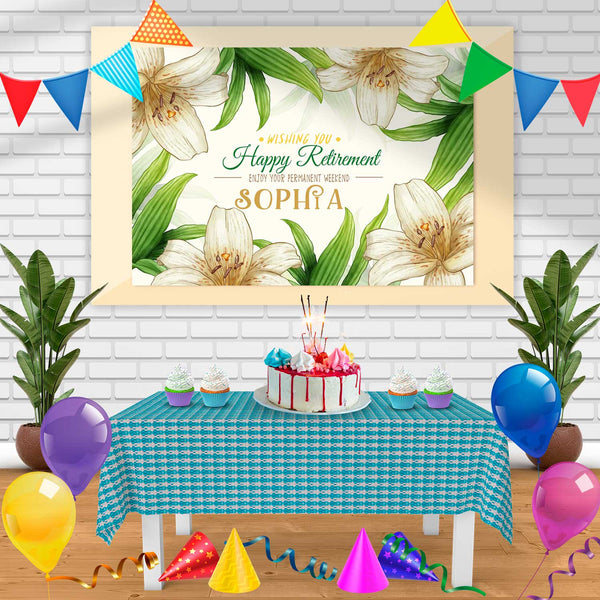 Happy Retirement Enjoy B Birthday Banner Personalized Party Backdrop Decoration