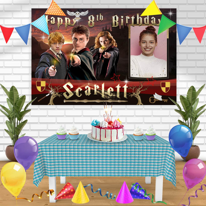 Harry Potter Frame Birthday Banner Personalized Party Backdrop Decoration