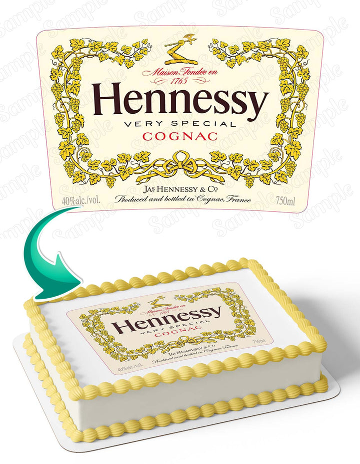 Hennessy Label Edible Cake Toppers