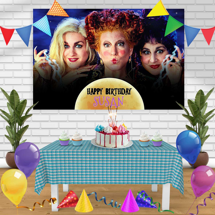 Hocus Pocus Birthday Banner Personalized Party Backdrop Decoration