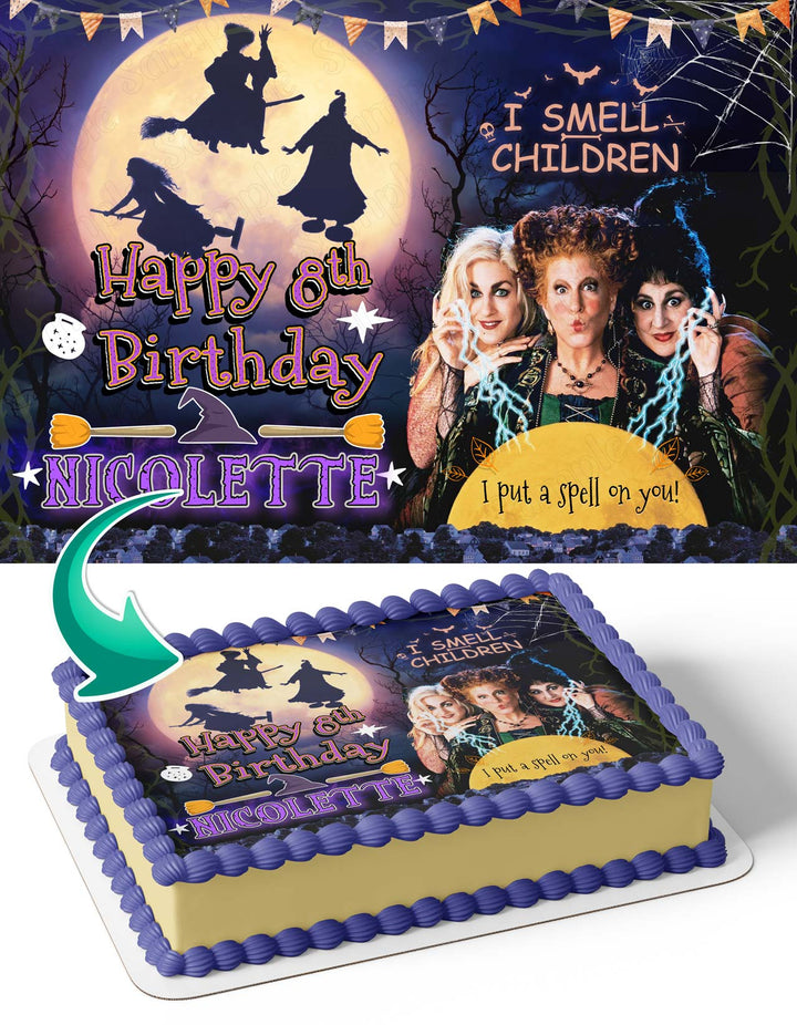 Hocus Pocus I smell Childrens Edible Cake Toppers