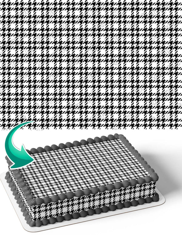 Houndstooth WB Wrap Edible Cake Toppers