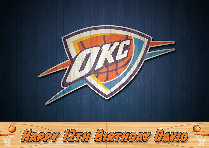 Oklahoma City Thunder OKC Basketball Edible Cake Toppers