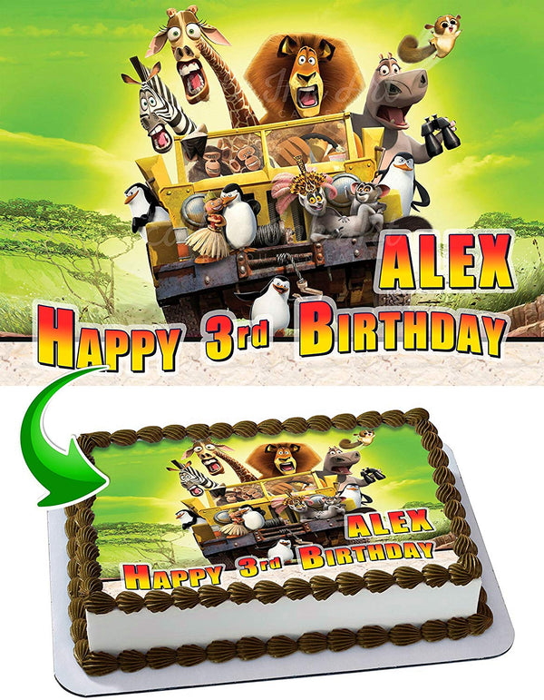 Madagascar Alex Jungle Marty Edible Cake Toppers