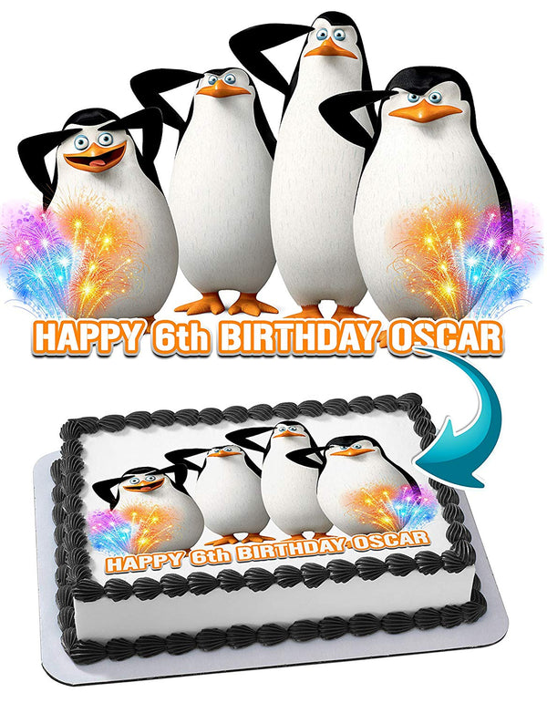 Madagascar Penguins Edible Cake Toppers