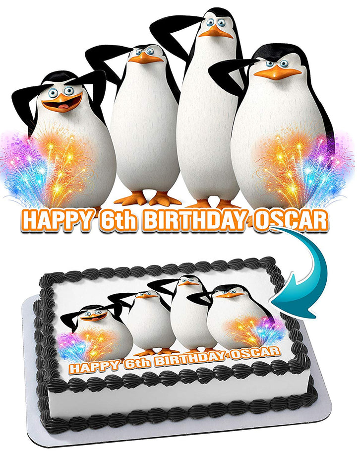 Madagascar Penguins Edible Cake Toppers