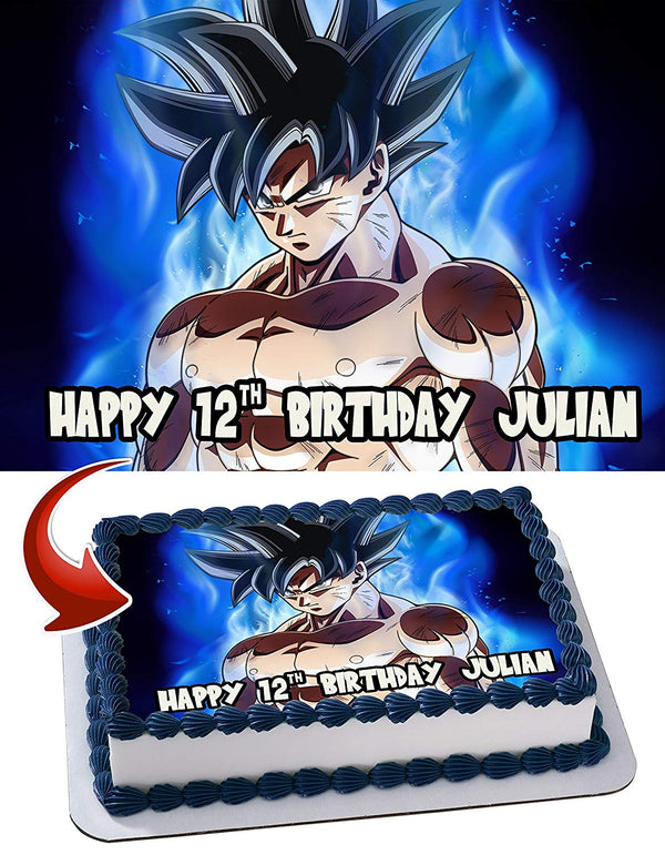 Dragon Ball Super Goku Ultra Instinct Edible Cake Toppers