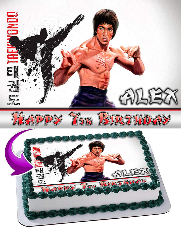 Karate Taekwondo Bruce Lee Edible Cake Toppers