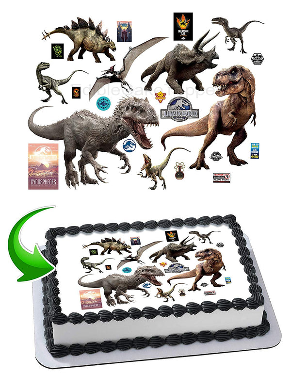 Jurassic World Tyrannosaurus Dinosaurs Edible Cake Toppers