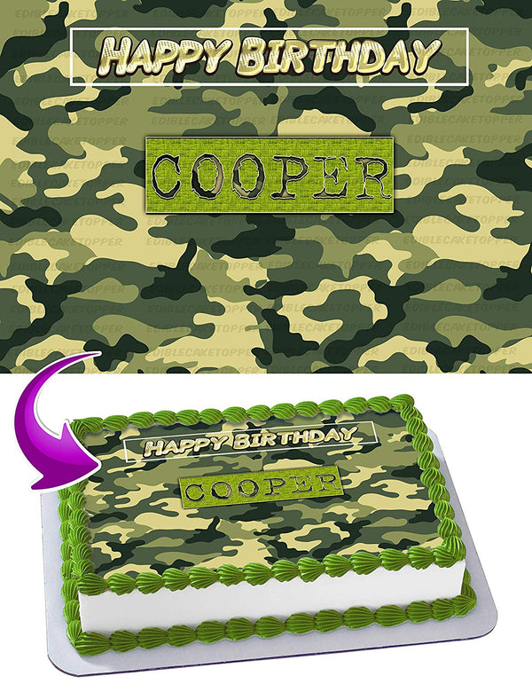 Camouflage 2 Edible Cake Toppers