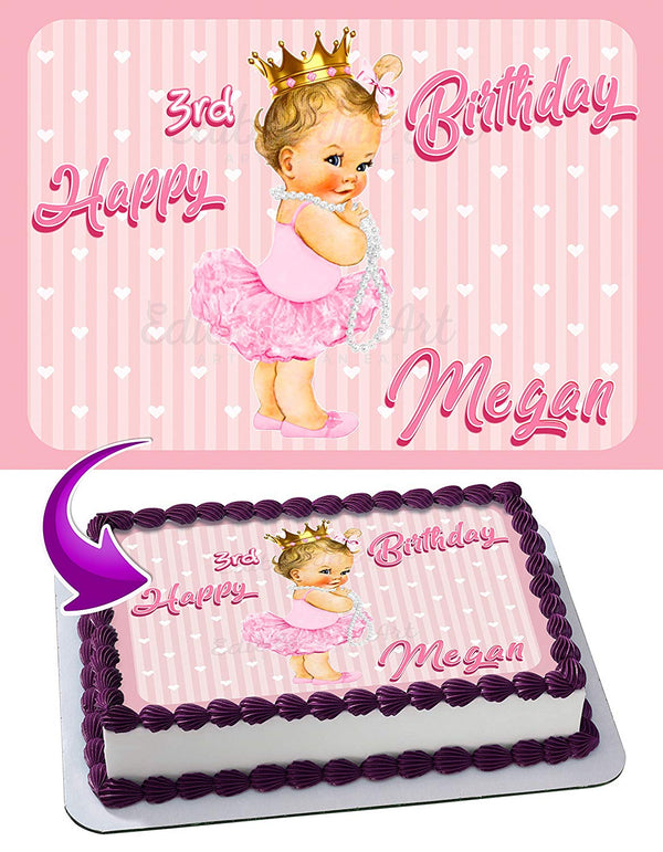 Baby Girl Princess Ruffle Pants Edible Cake Toppers