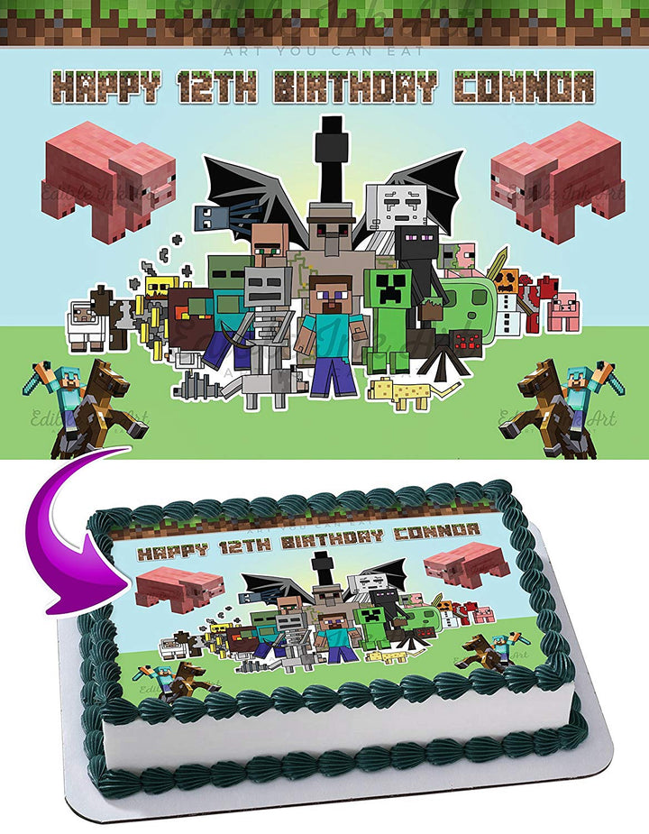 Minecraft Edible Cake Toppers