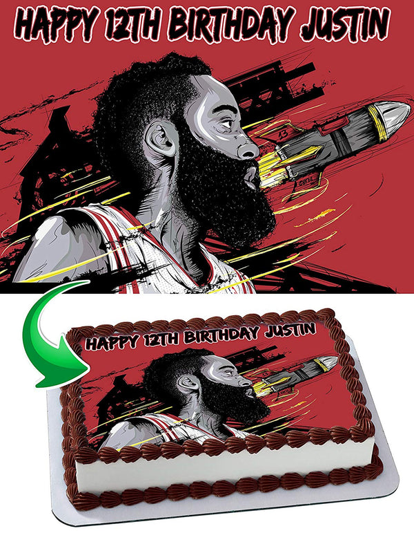 James Harden Houston Rockets Edible Cake Toppers