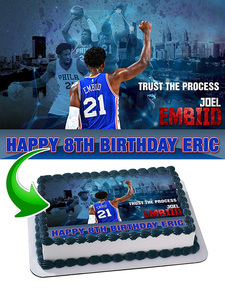 Joel Embiid Philadelphia 76ers Edible Cake Toppers