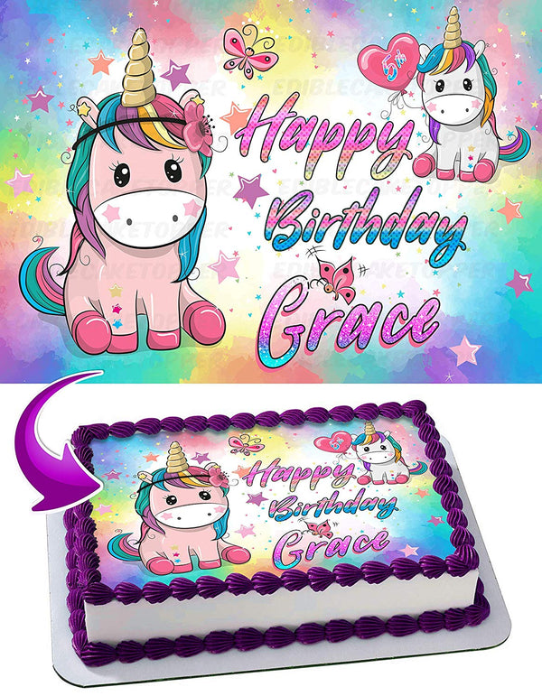 Pony Unicorn Baby Edible Cake Toppers