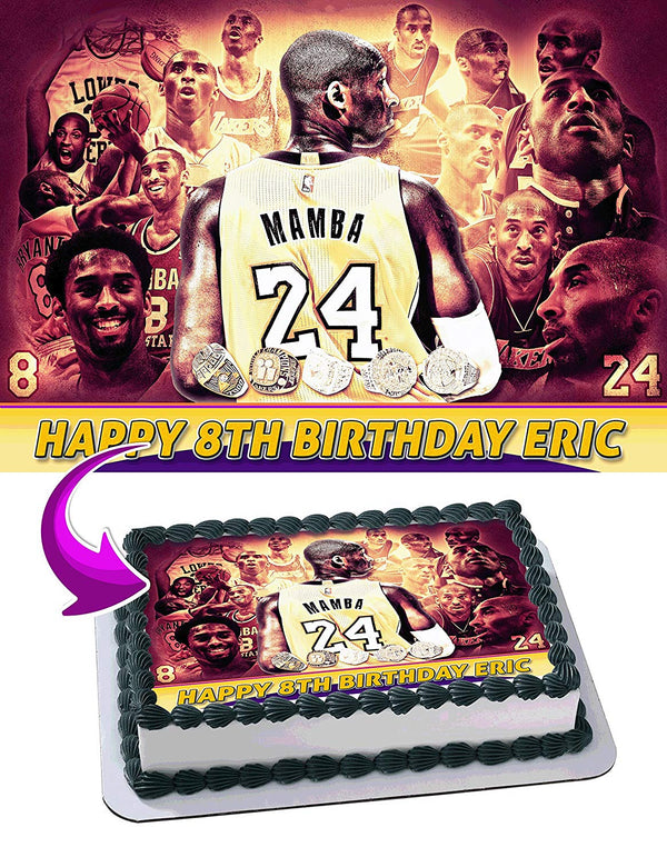 Kobe Bryant NBA 24 8 Los Angeles Lakers Edible Cake Toppers