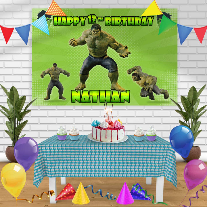 hulk Birthday Banner Personalized Party Backdrop Decoration