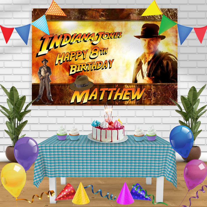 Indiana Jones Birthday Banner Personalized Party Backdrop Decoration