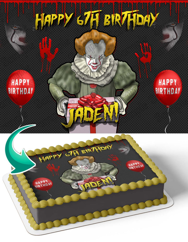 It Movie Pennywise Clown Ballon Edible Cake Toppers