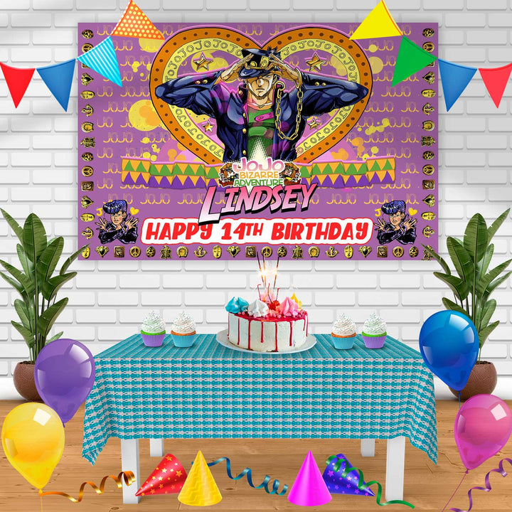 Jojo Bizarre Adventure Og Birthday Banner Personalized Party Backdrop Decoration
