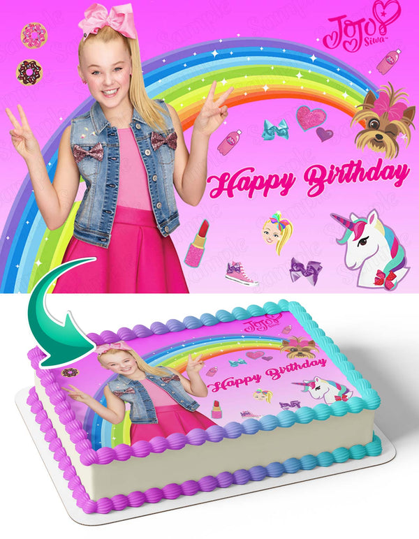 JoJo Siwa RainbowJSR Edible Cake Toppers