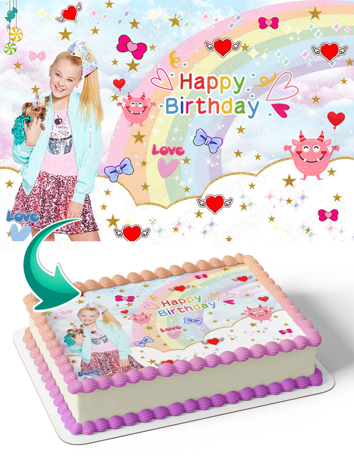 JoJo Siwa Rainbow CloudsJSRC Edible Cake Toppers