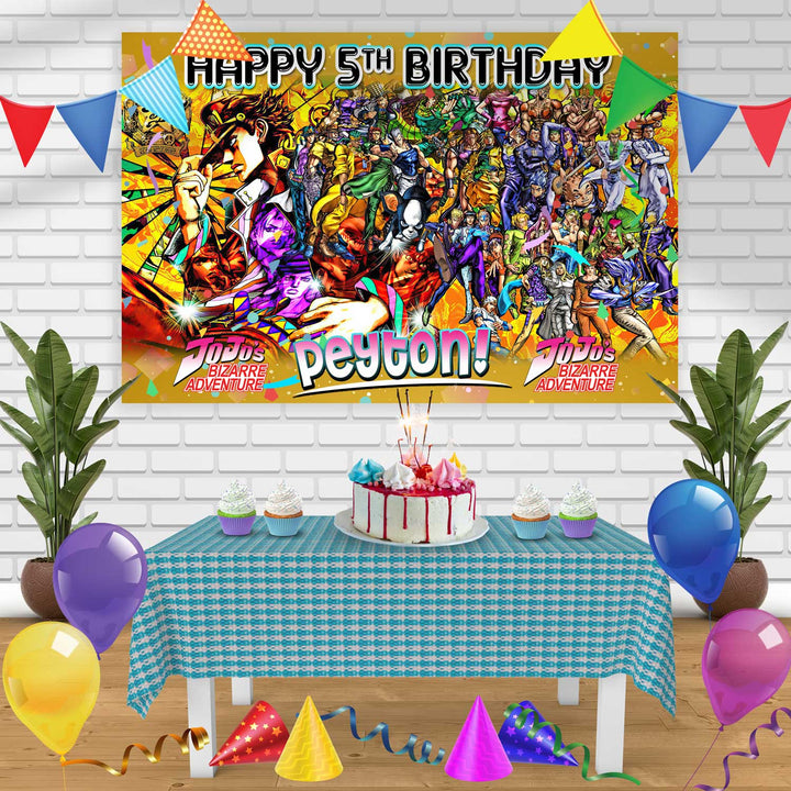 jojos bizarre adventure 2 Birthday Banner Personalized Party Backdrop Decoration